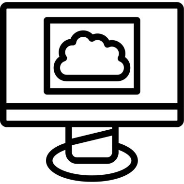 Ana hat biçiminde bulut bilgisayar veri simgesi