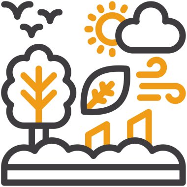 Sonbahar doğa simgesi, vektör illüstrasyonu