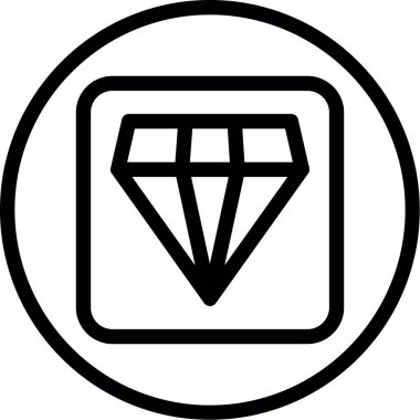 Elmas. Web simgesi basit illüstrasyon
