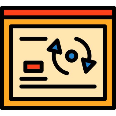 Web tarayıcı simgesi renk ana hatları vektörü