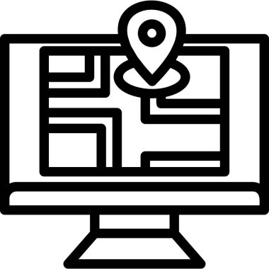 konum haritası simgesi, vektör illüstrasyonu