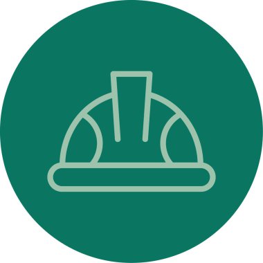 Benzersiz inşaat şapkası vektör çizgisi simgesi