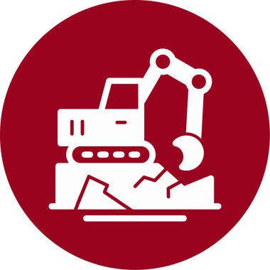 ekskavatör vektör simgesi modern illüstrasyon,