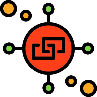 ağ bağlantı simgesi. Web için bağlı bağlantı vektör simgelerinin basit çizimi