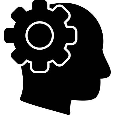 Beyaz arkaplanda beyin simgesi, vektör illüstrasyon tasarımı