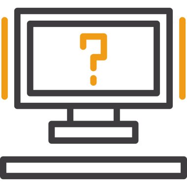 Bilgisayarlı soru işareti ekranda. İnternet servis kavramı.