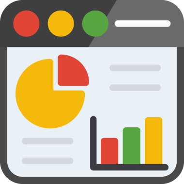 Gösterge Paneli Düz Simgesi, Vektör İllüstrasyonu