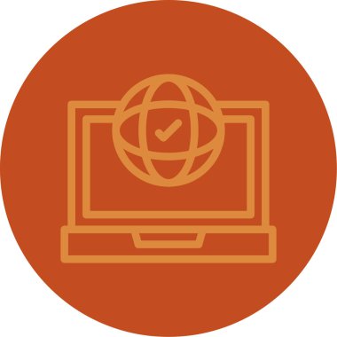 İşaretleme simgesi olan dizüstü bilgisayar, vektör illüstrasyonu