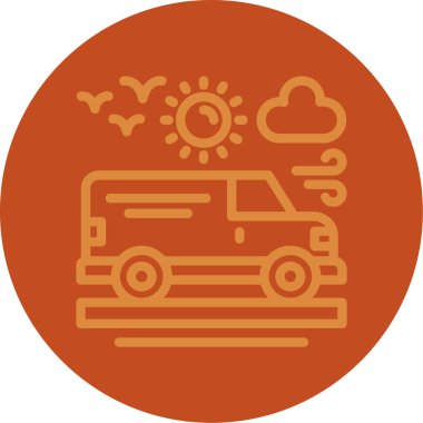 Bir araba simgesinin vektör illüstrasyonu