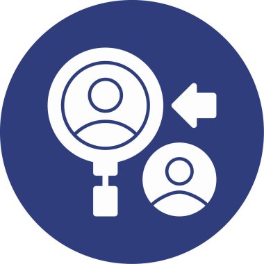 Elinde büyüteç olan bir kadının vektör çizimi