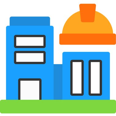 Bina inşaat simgesi düz biçimli