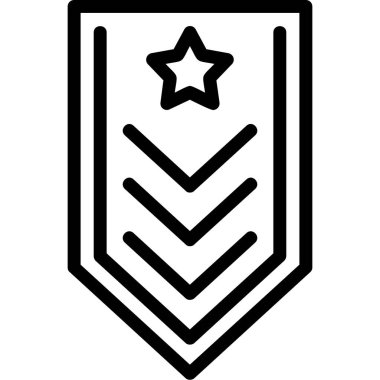 Rozet yıldızı askeri simgesi ana hat biçiminde