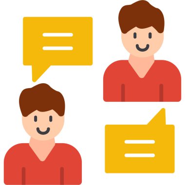 Anında Mesajlaşan Düz Simge, Vektör İllüstrasyonu