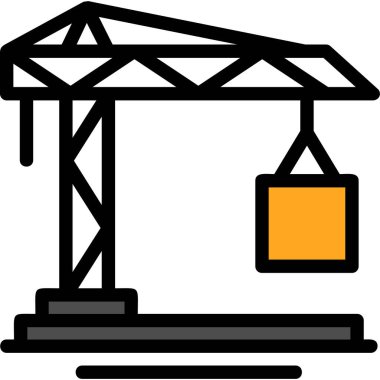 mimari inşaat vinç simgesi - taslak biçimi