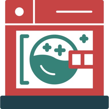 Çamaşır makinesi. Web simgesi basit illüstrasyon