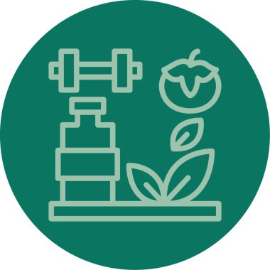 Yeşil bir elmanın vektör çizimi