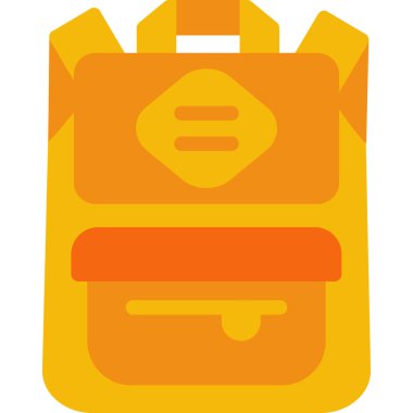 sırt çantası simgesi, vektör illüstrasyonu