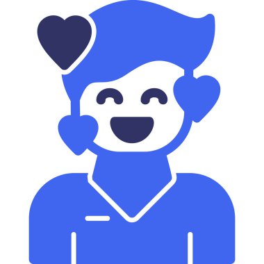 Mutlu çağrı merkezi simgesi, vektör illüstrasyonu