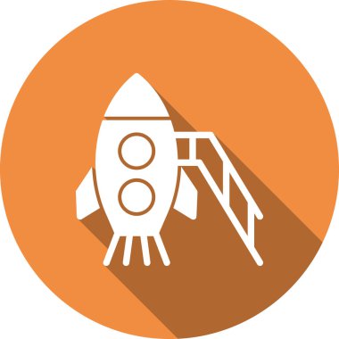 Roket. Web simgesi basit illüstrasyon