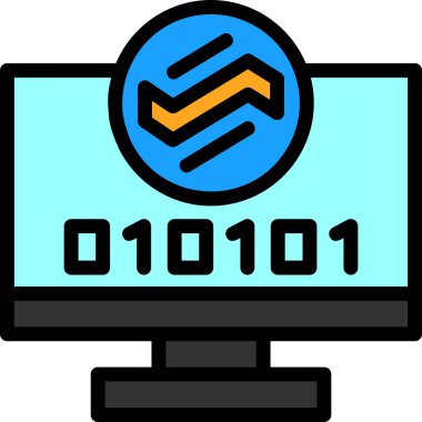 ikili kod simgesi renk dış hat vektörü