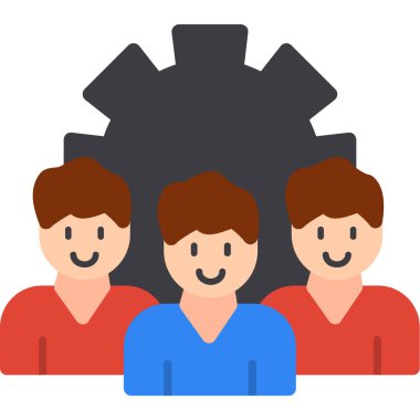 iş takımı takım çalışması simgesi düz stil