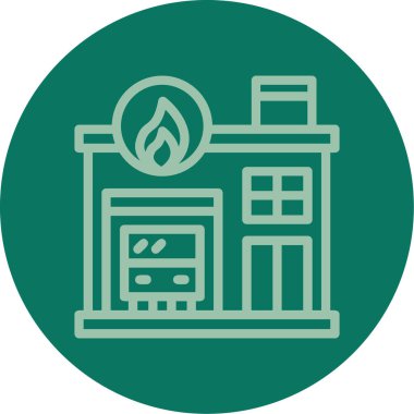 Gaz sobası simgesinin vektör illüstrasyonu