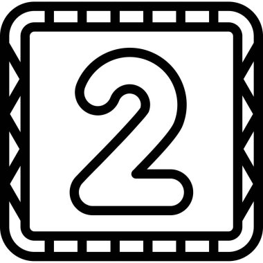 2 ve takvim simgesi, basit vektör tasarımı