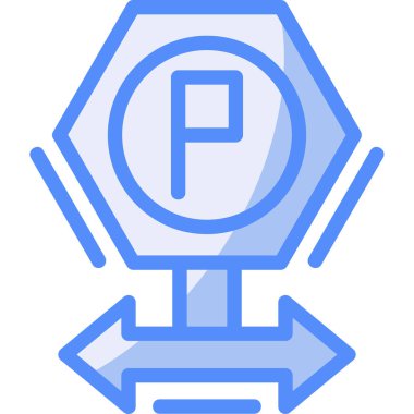 park yeri simgesi doldurulmuş dış hat biçiminde