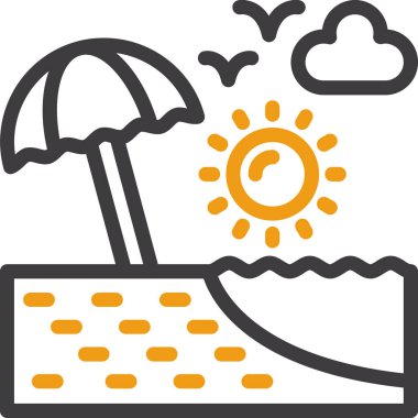 Yaz kategorisinde plaj güneşi simgesi