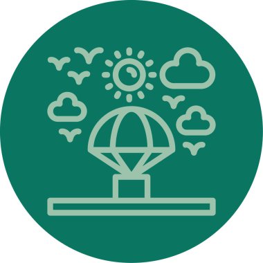 güzel küre ve pusula çizgisi vektör simgesi