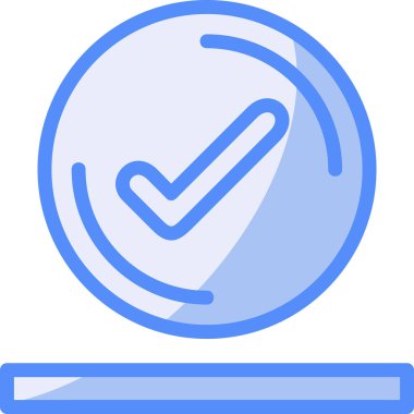 İşaretli daire Satırı Mavi Dolu, Vektör İllüstrasyonu