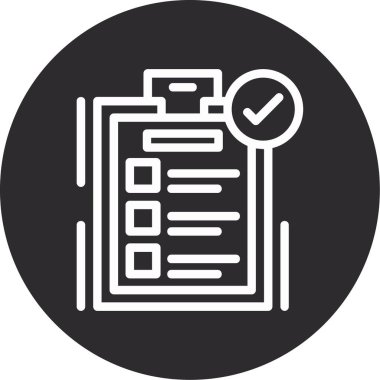 Kontrol listesi simgesi, vektör illüstrasyonu