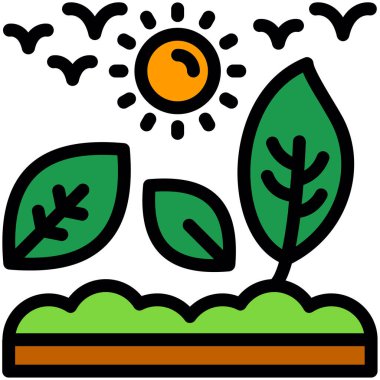 bitki ekolojisi çevresi simgesi doldurulmuş ana hatlar biçiminde