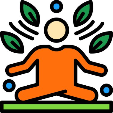 Meditasyon simgesi vektör illüstrasyonu