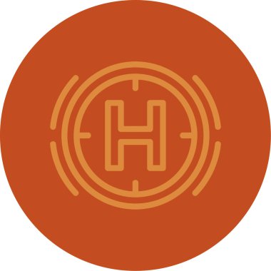 Kırmızı ve turuncu yuvarlak simgenin vektör çizimi