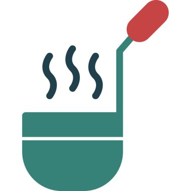 Ladle Glyph Çoklu Renk, Vektör İllüstrasyonu