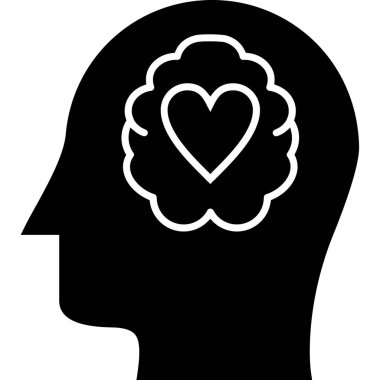 kalp ikonu vektör illüstrasyonlu baş