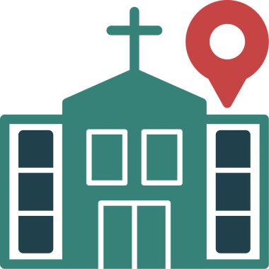 Kiliseye. Web simgesi basit illüstrasyon