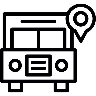 gps konum haritası simgesi ana hat biçiminde