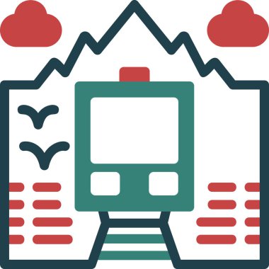 Bir tren simgesinin vektör illüstrasyonu