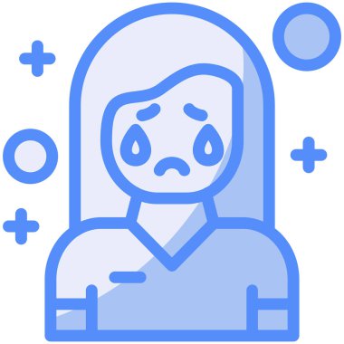 Ağlayan avatar simgesi, vektör illüstrasyonu