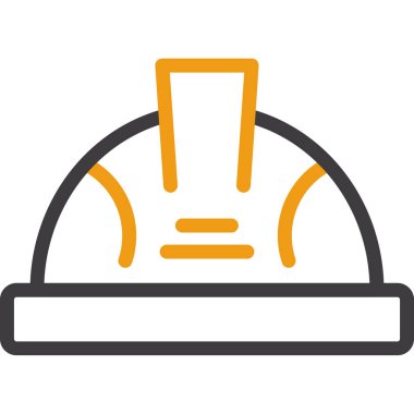 İnşaat miğferi simgesi. Taslak yapı miğferi vektör rengi düz izole