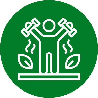 Yeşil ve beyaz bir ikonun vektör illüstrasyonu