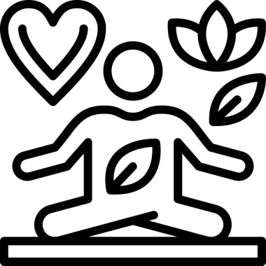 yoga. Web simgesi basit illüstrasyon