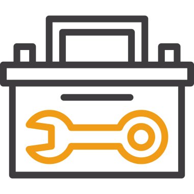 araba anahtarı onarım simgesi düz stil