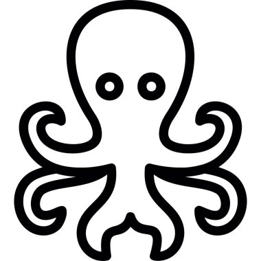 Ahtapot. Web simgesi basit illüstrasyon