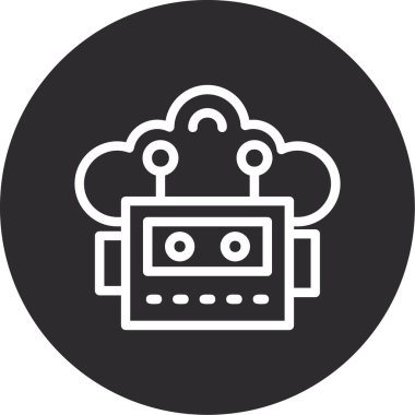 Bulut depolama çizgisi simgesi, vektör çizimi. Bulut depolama işareti. vektör grafikleri