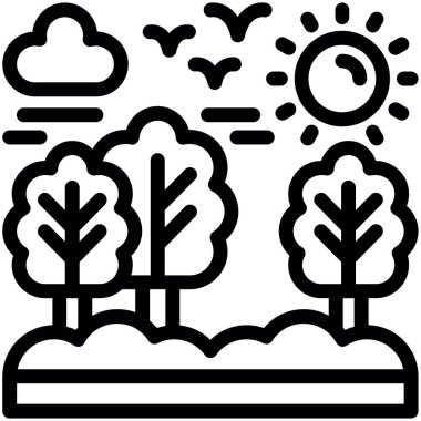 Ana hatlar biçiminde iklim tahmin simgesi