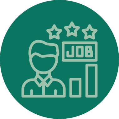 Yönetici düz yuvarlak kabartma simgesi