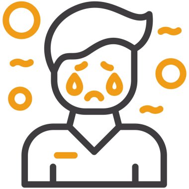 Ağlayan emoji simgeleri simgesi - özet biçimi